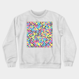 CMYK Warped Metaballs Pattern (White) Crewneck Sweatshirt